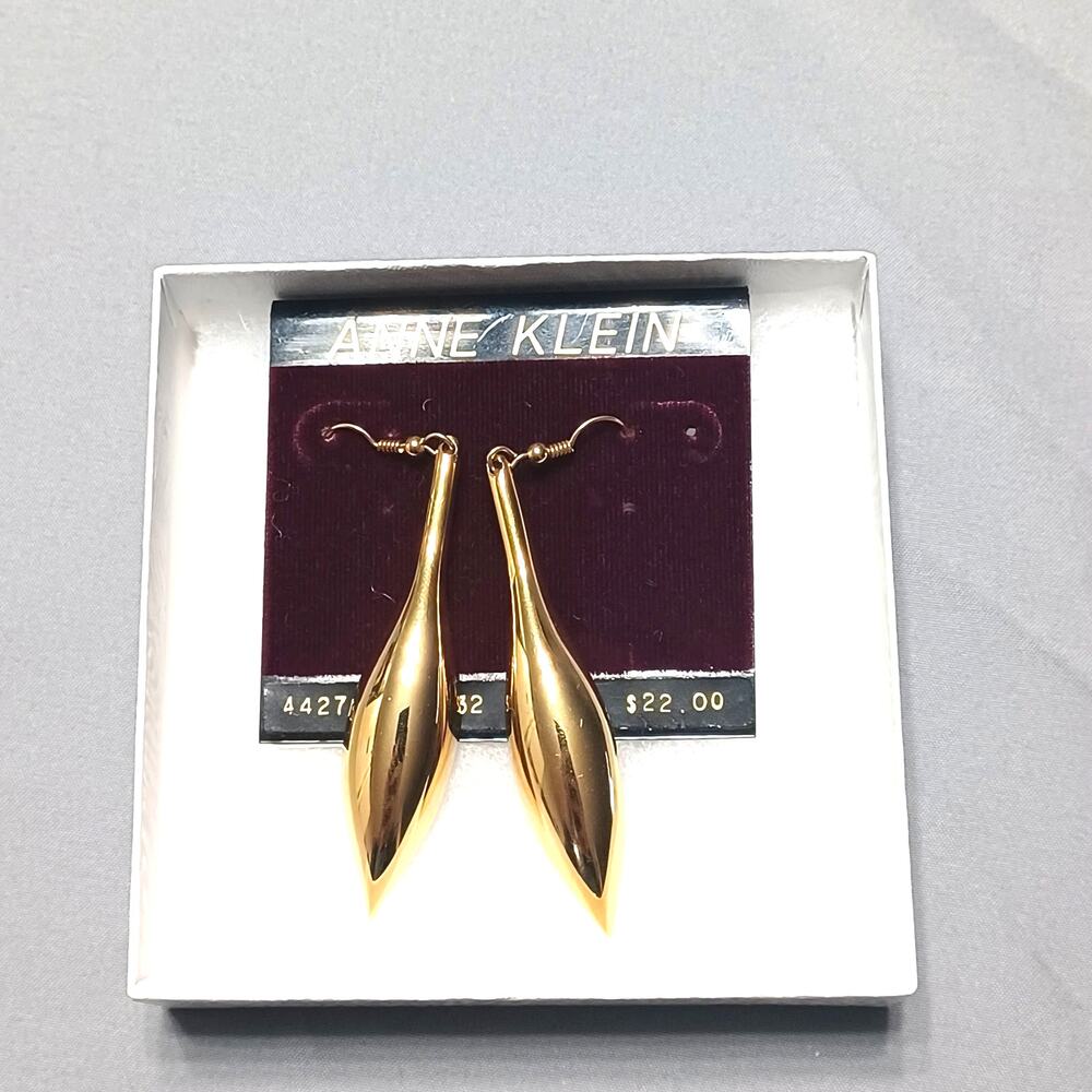 Anne Klein Gold Tone Tear Drop Dangler Earrings